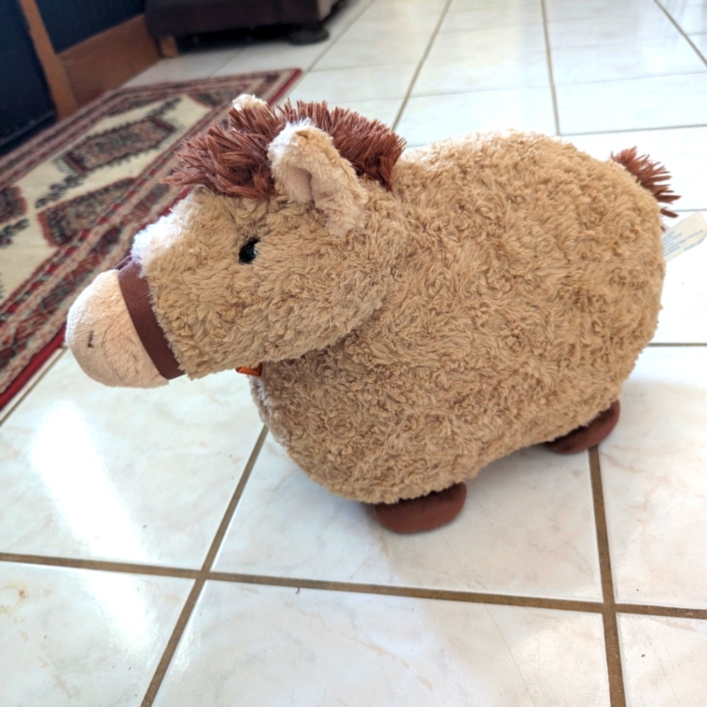 Pony plush toy Stuffed Horse Animal With Bell Toddler Baby Fluffy Toy Kids